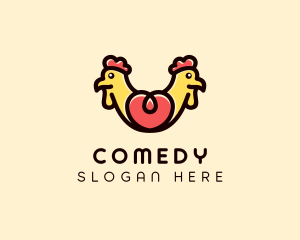 Food Stall - Symmetrical Chicken Heart logo design