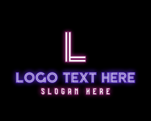 Party - Neon Lights Nightclub logo design