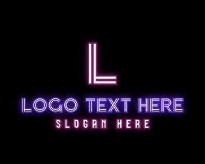 Glow - Neon Lights Nightclub logo design