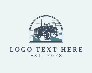 Tractor - Agricultural Tractor Field logo design