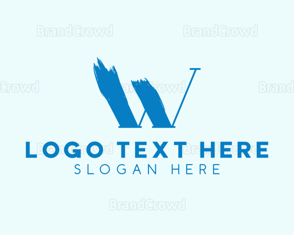 Brush Stroke Letter W Logo