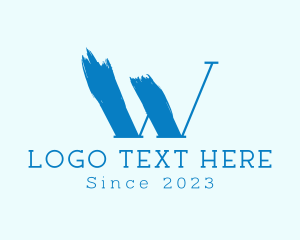 Watermark - Brush Stroke Letter W logo design