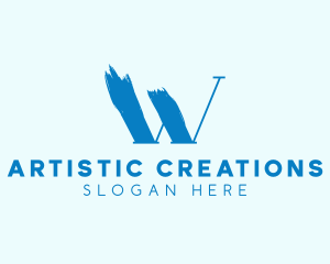 Creations - Brush Stroke Letter W logo design