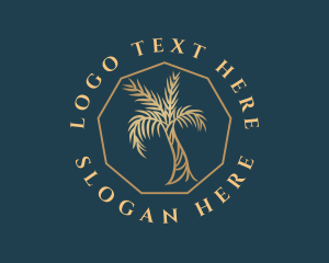 Palm Tree - Golden Palm Tree logo design