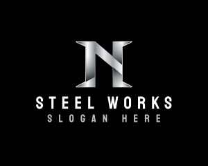 Steel - Metal Industrial Steel Letter N logo design