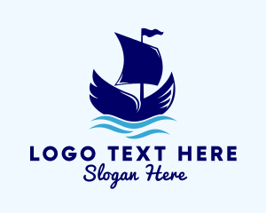 Ship - Maritime Ship Wings logo design