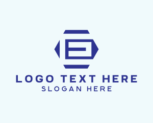 Symmetrical - Hexagon Geometric Letter E logo design