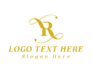 Letter R - Elegant Tendrils Swirl logo design
