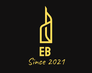 Broker - Yellow Line Art Tower logo design
