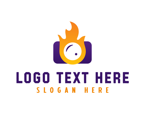 Paparazzi - Fire Camera Lens logo design