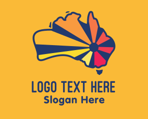 New Holland - Australian Map Sun logo design