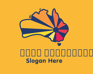 Australian Map Sun logo design