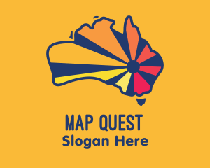 Australian Map Sun logo design