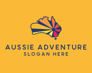 Aussie - Australian Map Sun logo design