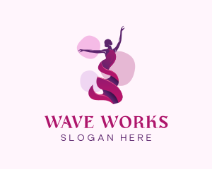 Wavy - Ballet Lady Dancing logo design