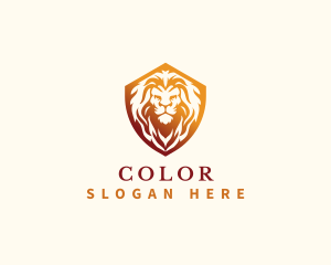 Feline - Gaming Lion Shield logo design