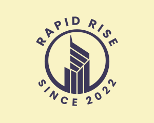 Blue High Rise Building logo design