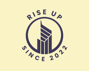 Blue High Rise Building logo design