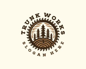 Trunk - Sawmill Timber Wood logo design