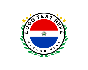 Patriot - Paraguay Flag Wreath logo design