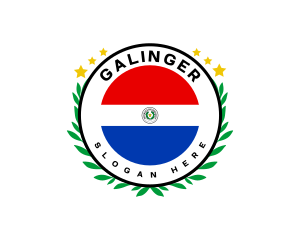 Nation - Paraguay Flag Wreath logo design