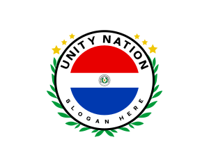 Nation - Paraguay Flag Wreath logo design