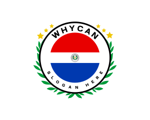 Badge - Paraguay Flag Wreath logo design
