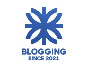Shape - Blue Floral Snowflake logo design