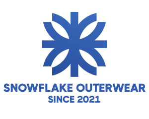 Blue Floral Snowflake logo design