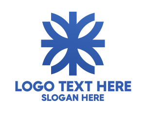 Blue Floral Snowflake Logo