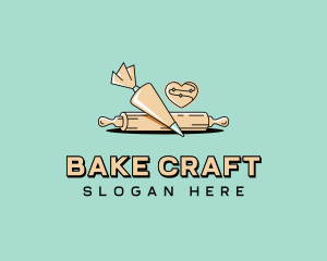 Cookie Baker Rolling Pin logo design