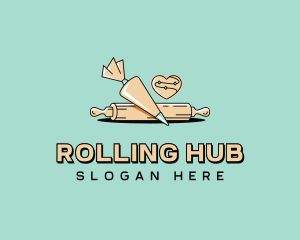 Cookie Baker Rolling Pin logo design