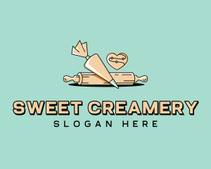 Cookie Baker Rolling Pin logo design