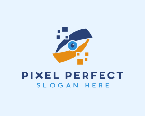 Pixel Digital Eye  logo design