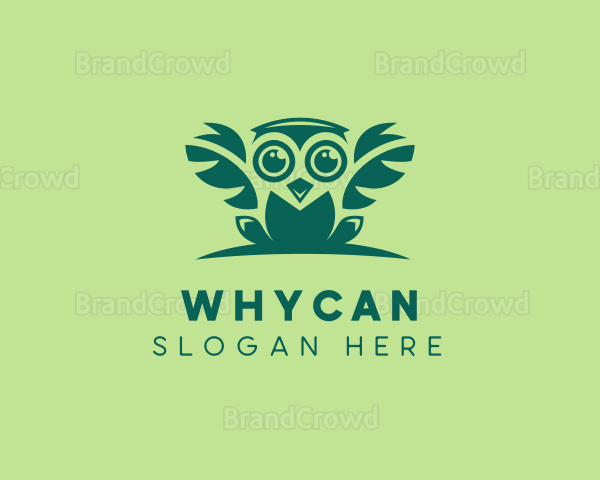 Owl Leaf Wings Logo