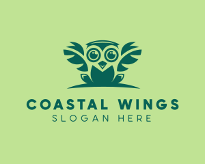 Owl Leaf Wings logo design