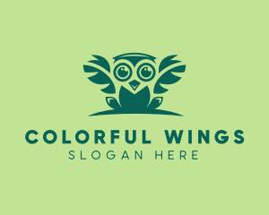 Owl Leaf Wings logo design