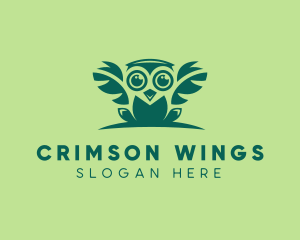 Owl Leaf Wings logo design