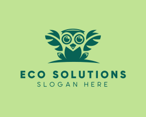 Conservation - Owl Leaf Wings logo design