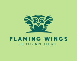 Wings - Owl Leaf Wings logo design