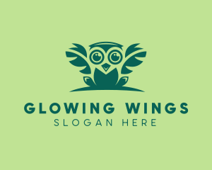 Owl Leaf Wings logo design