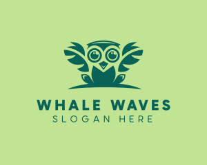 Owl Leaf Wings logo design