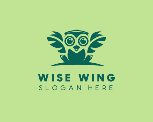 Owl - Owl Leaf Wings logo design