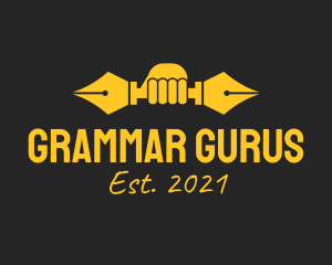 Grammar - Fountain Pen Dumbbell logo design