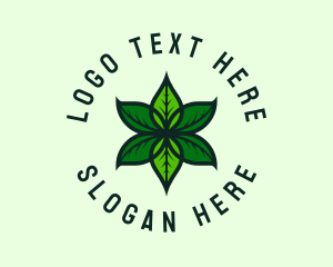 Wreath - Green Organic Leaf logo design