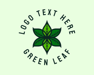 Green Organic Leaf  logo design