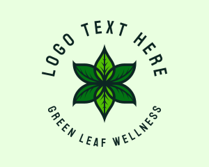 Green Organic Leaf  logo design