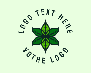 Wreath - Green Organic Leaf logo design