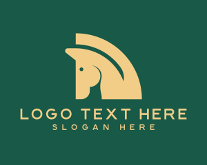 Equestrian - Golden Stallion Horse logo design