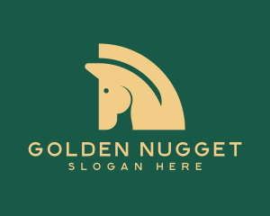 Golden Stallion Horse logo design